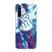 Чехол с принтом для Realme 6 Pro (AlphaPrint - Знак сердечка) – Радужное сердце