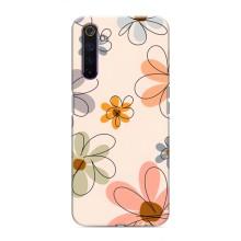 Чохол з квітковим принтом на РєалМі 6 Про – Кольорові квіти