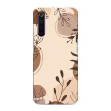 Чохол з квітковим принтом на РєалМі 6 Про – Коричневі квіти