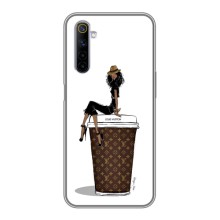 Чехлы Луи Витон для Realme 6 (AlphaPrint - LOUIS VUITTON) (кофе LOUIS VUITTON)