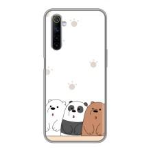 Чехлы с изображением разных животных для Realme 6 (Удивленные медвеженки)