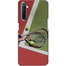 Чехлы с принтом Спортивная тематика для Realme 6 – Ракетки теннис