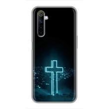 Чехол для Realme 6 (AlphaPrint) - (Христианские) (Крест и город)