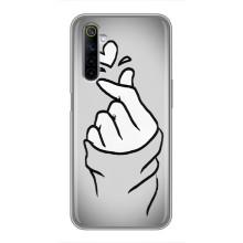 Чехол с принтом для Realme 6 (AlphaPrint - Знак сердечка) – Значок Love