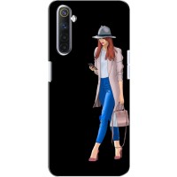 Чехол с картинкой Модные Девчонки Realme 6 (Девушка со смартфоном)