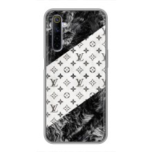 Чехол Стиль Louis Vuitton на Realme 6 (LV на белом)