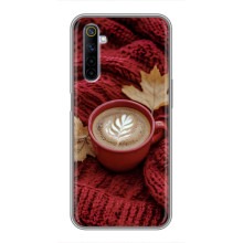 Чехол с уникальным дизайном «Осень с кофе» для Realme 6 – Кофе на пледе