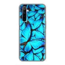 Силиконовый бампер с картинкой животных для Realme 6 (Крылья бабочек)