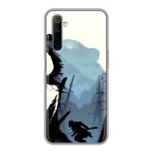 Силиконовый бампер с картинкой животных для Realme 6 (Медведь и лес)