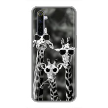 Силіконовий чохол з КАРТИНКАМИ літо для Realme 6 (AlphaPrint) (Жирафи в окулярах)