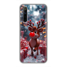 Яскравий чохол для Realme 6 з Зимові Оленята – Олень серед подарунків