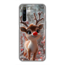 Яркий чехол для Realme 6 с Зимними Оленятами
