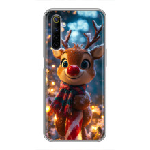 Яскравий чохол для Realme 6 з Зимові Оленята – Олень з шарфом