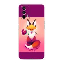 Чехлы с картинкой Лисички для Realme 7 Pro (VPrint) (Лисичка с розочкой)