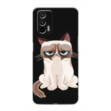 Чехол с принтом для Realme 7 Pro (AlphaPrint) Модные коты (Грустный кот)