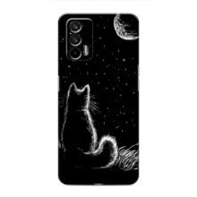 Чехол с принтом для Realme 7 Pro (AlphaPrint) Модные коты (Котик и луна)