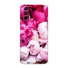 Силиконовый бампер с принтом (цветочки) на Реалмі 7 Про (Пионы)