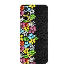 Силиконовый бампер с принтом (цветочки) на Реалмі 7 Про (Яркие цветы на черном)
