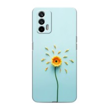 Чехлы с Цветами для Realme 7 (VPrint) (Желтый цветок)