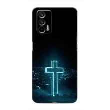 Чехол для Realme 7 (AlphaPrint) - (Христианские) (Крест и город)