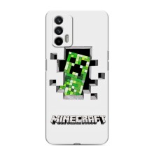 Чехол Майнкрафт на Realme 7 (AlphaPrint) Minecraft (крипер Майнкрафт)