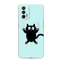 Чехол с принтом для Realme 7 (AlphaPrint) Модные коты (Падающий кот)