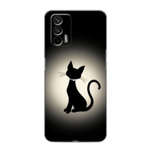 Чехол с принтом для Realme 7 (AlphaPrint) Модные коты (Силуэт котика)