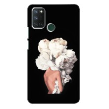 Чехлы (ART) Цветы на Realme 7i (VPrint) (Белые цветы)