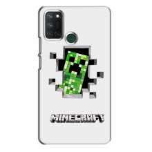 Чехол Майнкрафт на Realme 7i (AlphaPrint) Minecraft (крипер Майнкрафт)