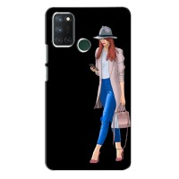 Чехол с картинкой Модные Девчонки Realme 7i (Девушка со смартфоном)