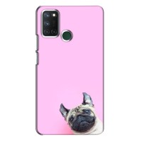 Бампер для Realme 7i с картинкой "Песики" – Собака на розовом