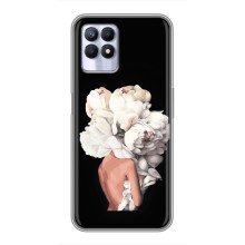 Чехлы (ART) Цветы на Realme 8 Pro (VPrint) (Белые цветы)