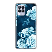 Чехлы (ART) Цветы на Realme 8 Pro (VPrint) (Голубые Бутоны)