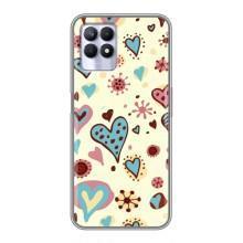 Чехлы для любимой на RealMe 8 Pro (VPrint) (Сердечки)