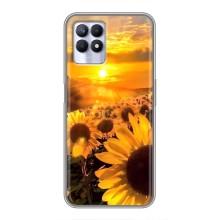 Чехол с Цветами для Realme 8 Pro (поле подсолнухов)