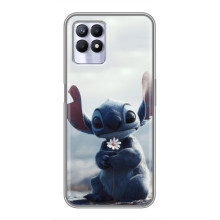 Чехол с рисунком Стич для Realme 8 Pro – Стич с цветочком