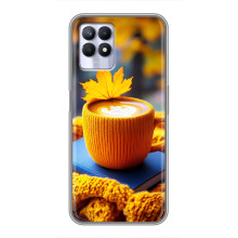 Чехол с уникальным дизайном «Осень с кофе» для Realme 8 Pro – Кофе с жёлтым