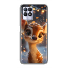 Яркий чехол для Realme 8 Pro с Зимними Оленятами – Оленёнок среди гирлянд