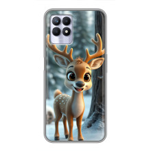 Яркий чехол для Realme 8 Pro с Зимними Оленятами – Оленёнок в лесу