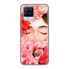 Чехлы (ART) Цветы на Realme 8 (VPrint) (Глаза в цветах)