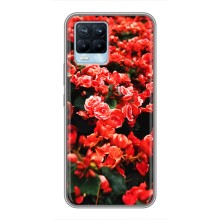 Чехлы с Цветами для Realme 8 (VPrint) (Цветы красные)