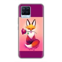 Чохли з картинкою Лисичка для Realme 8 (VPrint) (Лиса з трояндою)