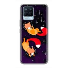 Чохли з картинкою Лисичка для Realme 8 (VPrint) (Лисички космонавти)