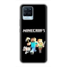 Чехол Майнкрафт на Realme 8 (AlphaPrint) Minecraft – герои Minecraft