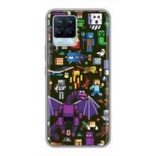 Чехол Майнкрафт на Realme 8 (AlphaPrint) Minecraft – Коллаж Майнкрафт