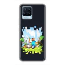 Чехол Майнкрафт на Realme 8 (AlphaPrint) Minecraft – персонажи Minecraft