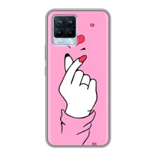 Чехол с принтом для Realme 8 (AlphaPrint - Знак сердечка) – Знак Love