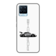 Чехол с авто Порше для Realme 8 – белый Порше