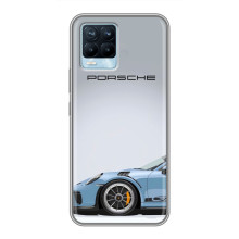 Чехол с авто Порше для Realme 8 – Голубой Порше