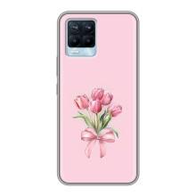 Чехол с розовым рисунком для Realme 8 – Букет цветов